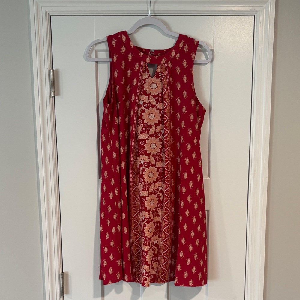 Xhilaration Red Dress with Paisley Design
